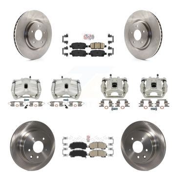 Front Rear Disc Brake Caliper Rotor Ceramic Pad Kit (10Pc) For 2014-2015 Nissan Rogue SL KC8-102323N