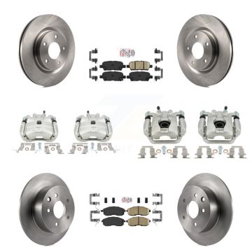Front Rear Disc Brake Caliper Rotors And Ceramic Pads Kit (10Pc) For Nissan Juke KC8-102327N
