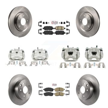 Front Rear Disc Brake Caliper Rotors And Ceramic Pads Kit (10Pc) For Nissan Juke KC8-102328N