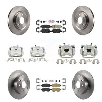 Front Rear Disc Brake Caliper Rotors And Ceramic Pads Kit (10Pc) For Nissan Juke KC8-102329N