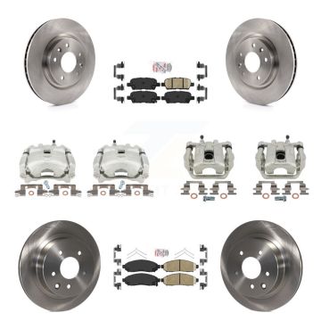 Front Rear Disc Brake Caliper Rotors And Ceramic Pads Kit (10Pc) For Nissan LEAF KC8-102330N