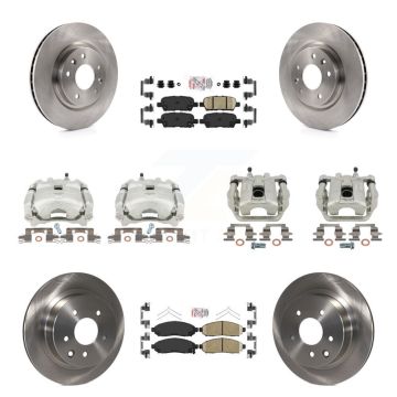 Front Rear Disc Brake Caliper Rotors And Ceramic Pads Kit (10Pc) For Nissan LEAF KC8-102332N
