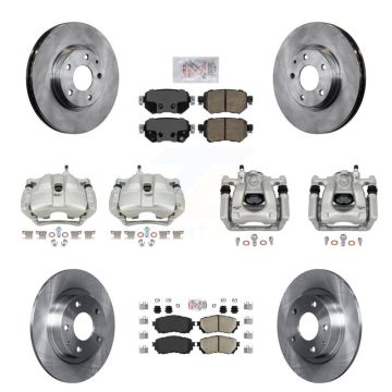 Front Rear Disc Brake Caliper Rotors And Ceramic Pads Kit (10Pc) For Mazda 6 KC8-102343N
