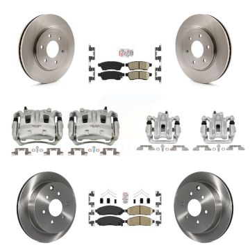 Front Rear Brake Caliper Rotor Ceramic Pad Kit (10Pc) For Nissan Frontier Suzuki Equator KC8-102348N