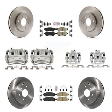 Front Rear Brake Caliper Rotor Ceramic Pad Kit (10Pc) For Nissan Frontier Suzuki Equator KC8-102350N