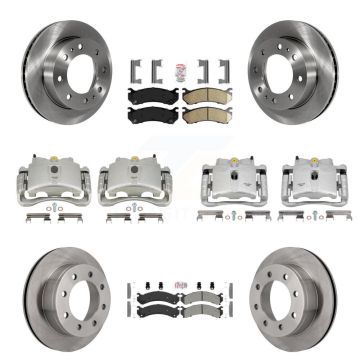 Front Rear Brake Caliper Rotors Ameribrakes Pad Kit (10Pc) For GMC Chevrolet Sierra 2500 KC8-102372N