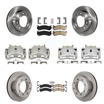 Front Rear Brake Caliper Rotor & Ceramic Pad Kit (10Pc) For GMC Chevrolet Sierra 2500 HD KC8-102373N