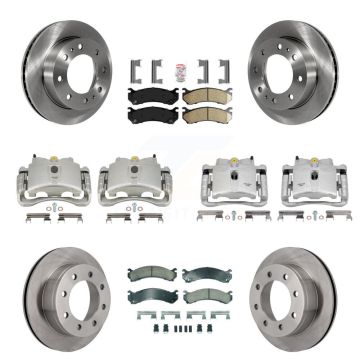Front Rear Brake Caliper Rotor & Ceramic Pad Kit (10Pc) For GMC Chevrolet Sierra 2500 HD KC8-102374N