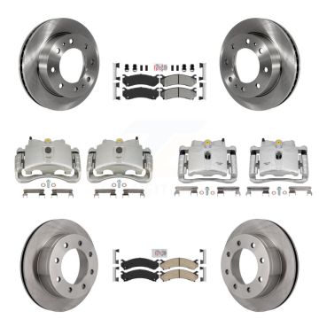 Front Rear Brake Caliper Rotors Ameribrakes Pad Kit (10Pc) For GMC Chevrolet Sierra 2500 KC8-102376N