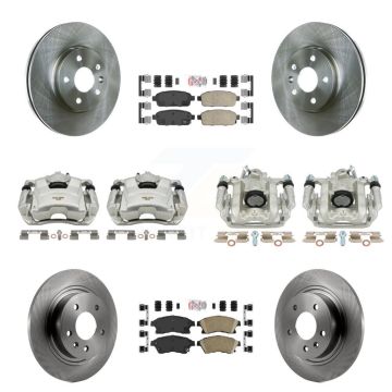 Front Rear Brake Caliper Rotors & Ceramic Pad Kit (10Pc) For 2013 Chevrolet Cruze LT/LTZ KC8-102401N