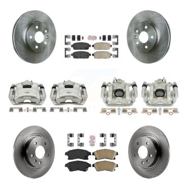 Front Rear Brake Caliper Rotors & Ceramic Pad Kit (10Pc) For 2013 Chevrolet Cruze LT/LTZ KC8-102402N
