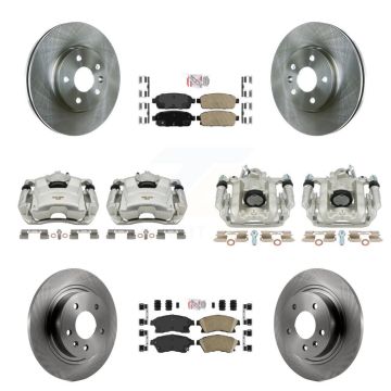 Front Rear Brake Caliper Rotors & Ceramic Pad Kit (10Pc) For 2013 Chevrolet Cruze LT/LTZ KC8-102403N