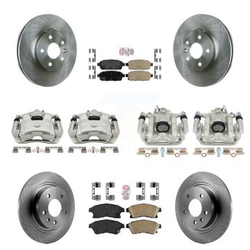 Front Rear Brake Caliper Rotors & Ceramic Pad Kit (10Pc) For 2013 Chevrolet Cruze LT/LTZ KC8-102404N