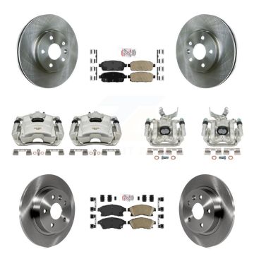 Front Rear Disc Brake Caliper Rotors And Ceramic Pads Kit (10Pc) For Chevrolet Sonic KC8-102419N
