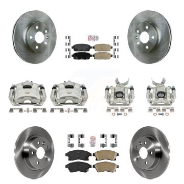 Front Rear Disc Brake Caliper Rotors And Ceramic Pads Kit (10Pc) For Chevrolet Sonic KC8-102420N