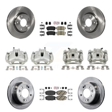 Front Rear Disc Brake Caliper Rotors And Ceramic Pads Kit (10Pc) For Hyundai Elantra KC8-102426N