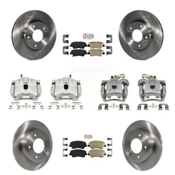Front Rear Disc Brake Caliper Rotors And Ceramic Pads Kit (10Pc) For Hyundai Elantra KC8-102430N