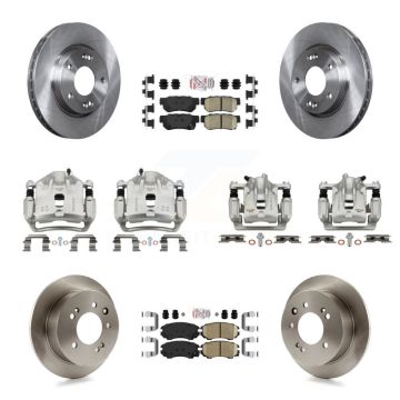 Front Rear Disc Brake Caliper Rotors And Ceramic Pads Kit (10Pc) For Hyundai Elantra KC8-102433N