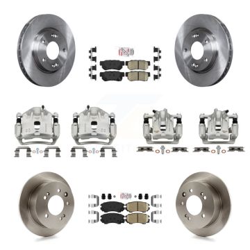 Front Rear Disc Brake Caliper Rotors And Ceramic Pads Kit (10Pc) For Hyundai Elantra KC8-102435N