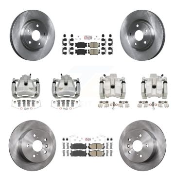 Front Rear Disc Brake Caliper Rotors Ceramic Pad Kit (10Pc) For Toyota Camry Lexus ES350 KC8-102445N