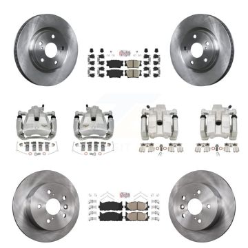 Front Rear Disc Brake Caliper Rotors Ceramic Pad Kit (10Pc) For Toyota Camry Lexus ES350 KC8-102446N