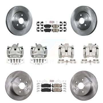 Front Rear Disc Brake Caliper Rotors Ceramic Pad Kit (10Pc) For Toyota Camry Lexus ES350 KC8-102448N