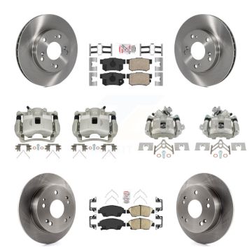 Front Rear Disc Brake Caliper Rotor And Ceramic Pad Kit (10Pc) For Honda Civic Acura RSX KC8-102450N