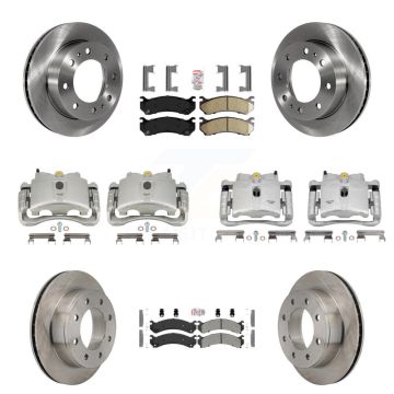 Front Rear Brake Caliper Rotors Ameribrakes Pad Kit (10Pc) For GMC Chevrolet Sierra 2500 KC8-102453N