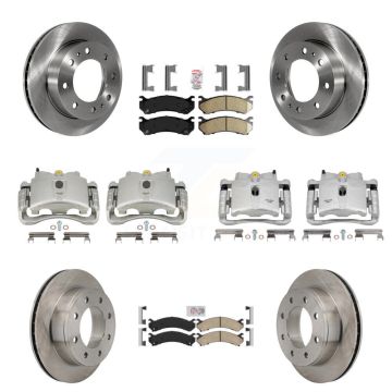 Front Rear Brake Caliper Rotor & Ceramic Pad Kit (10Pc) For GMC Chevrolet Sierra 2500 HD KC8-102454N