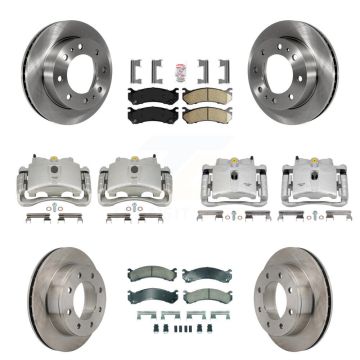Front Rear Brake Caliper Rotor & Ceramic Pad Kit (10Pc) For GMC Chevrolet Sierra 2500 HD KC8-102455N