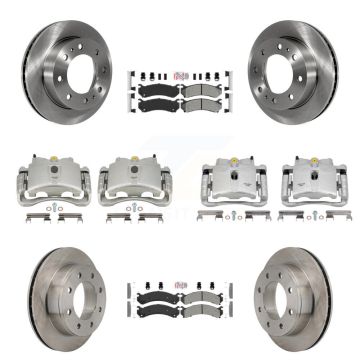 Front Rear Brake Caliper Rotors Semi-Metallic Pad Kit (10Pc) For GMC Chevrolet Sierra HD KC8-102456N