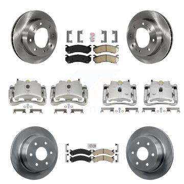 Front Rear Brake Caliper Rotors & Ceramic Pad Kit (10Pc) For Chevrolet Silverado 2500 HD KC8-102460N