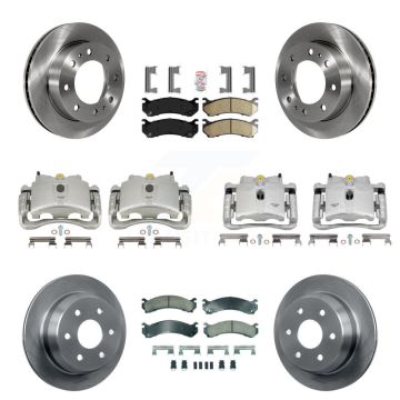 Front Rear Brake Caliper Rotors & Ceramic Pad Kit (10Pc) For Chevrolet Silverado 2500 HD KC8-102461N