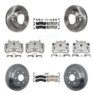 Front Rear Brake Caliper Rotor & Ameribrakes Pad Kit (10Pc) For Chevrolet Silverado 2500 KC8-102463N