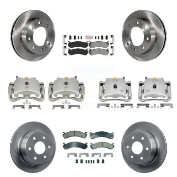Front Rear Brake Caliper Rotor & Ameribrakes Pad Kit (10Pc) For Chevrolet Silverado 2500 KC8-102464N