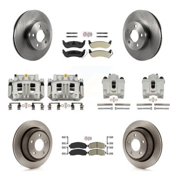 Front Rear Brake Caliper Rotors Ameribrakes Pad Kit (10Pc) For 2010-2011 Ford Ranger 4WD KC8-102473N