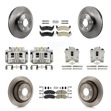 Front Rear Brake Caliper Rotors Ameribrakes Pad Kit (10Pc) For 2010-2011 Ford Ranger 4WD KC8-102474N
