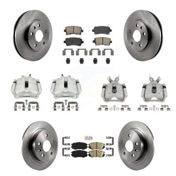 Front Rear Disc Brake Caliper Rotors And Ceramic Pads Kit (10Pc) For Chevrolet Malibu KC8-102485N