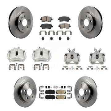 Front Rear Disc Brake Caliper Rotors And Ceramic Pads Kit (10Pc) For Chevrolet Malibu KC8-102486N
