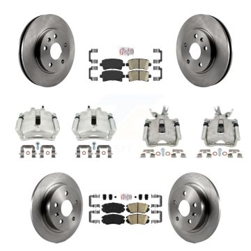 Front Rear Disc Brake Caliper Rotors Ceramic Pad Kit (10Pc) For Chevrolet Malibu Limited KC8-102492N