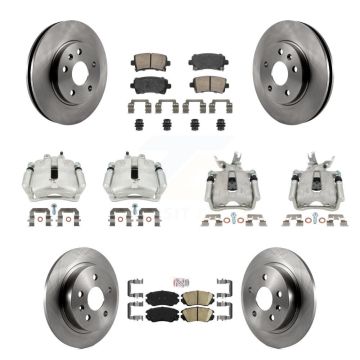 Front Rear Disc Brake Caliper Rotors Ceramic Pad Kit (10Pc) For Chevrolet Malibu Limited KC8-102493N