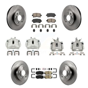 Front Rear Disc Brake Caliper Rotors Ceramic Pad Kit (10Pc) For Chevrolet Malibu Limited KC8-102494N