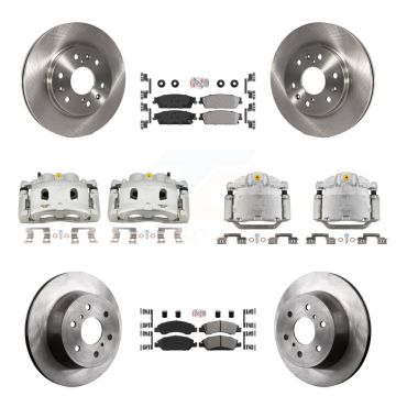 Front Rear Brake Caliper Rotors Semi-Metallic Pad Kit (10Pc) For Chevrolet GMC Sierra XL KC8-102517N
