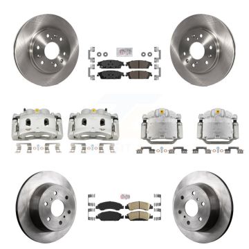 Front Rear Brake Caliper Rotors Ameribrakes Pad Kit (10Pc) For GMC Sierra 1500 Chevrolet KC8-102525N