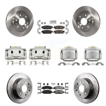 Front Rear Brake Caliper Rotor Semi-Metallic Pad Kit (10Pc) For GMC Sierra 1500 Tahoe XL KC8-102526N
