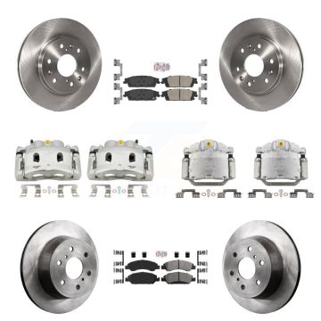 Front Rear Brake Caliper Rotors Ameribrakes Pad Kit (10Pc) For GMC Sierra 1500 Chevrolet KC8-102529N