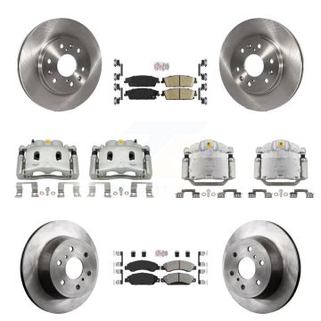 Front Rear Brake Caliper Rotor Ameribrakes Pad Kit (10Pc) For Chevrolet Avalanche GMC XL KC8-102532N