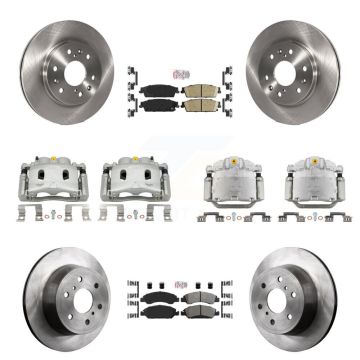 Front Rear Brake Caliper Rotor & Ameribrakes Pad Kit (10Pc) For Chevrolet Silverado 1500 KC8-102539N