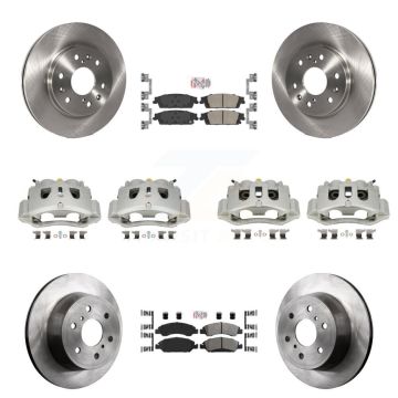 Front Rear Brake Caliper Rotor Ameribrakes Pad Kit (10Pc) For 2016 Chevrolet Suburban HD KC8-102548N