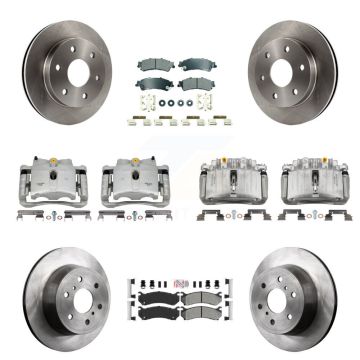 Front Rear Brake Caliper Rotors Semi-Metallic Pad Kit (10Pc) For GMC Sierra 1500 Classic KC8-102552N